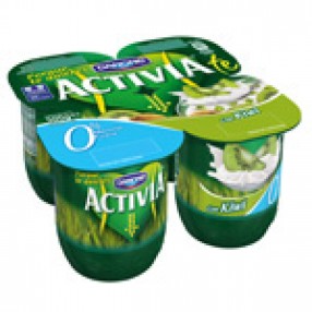 DANONE ACTIVIA 0% yogur con kiwi pack 4